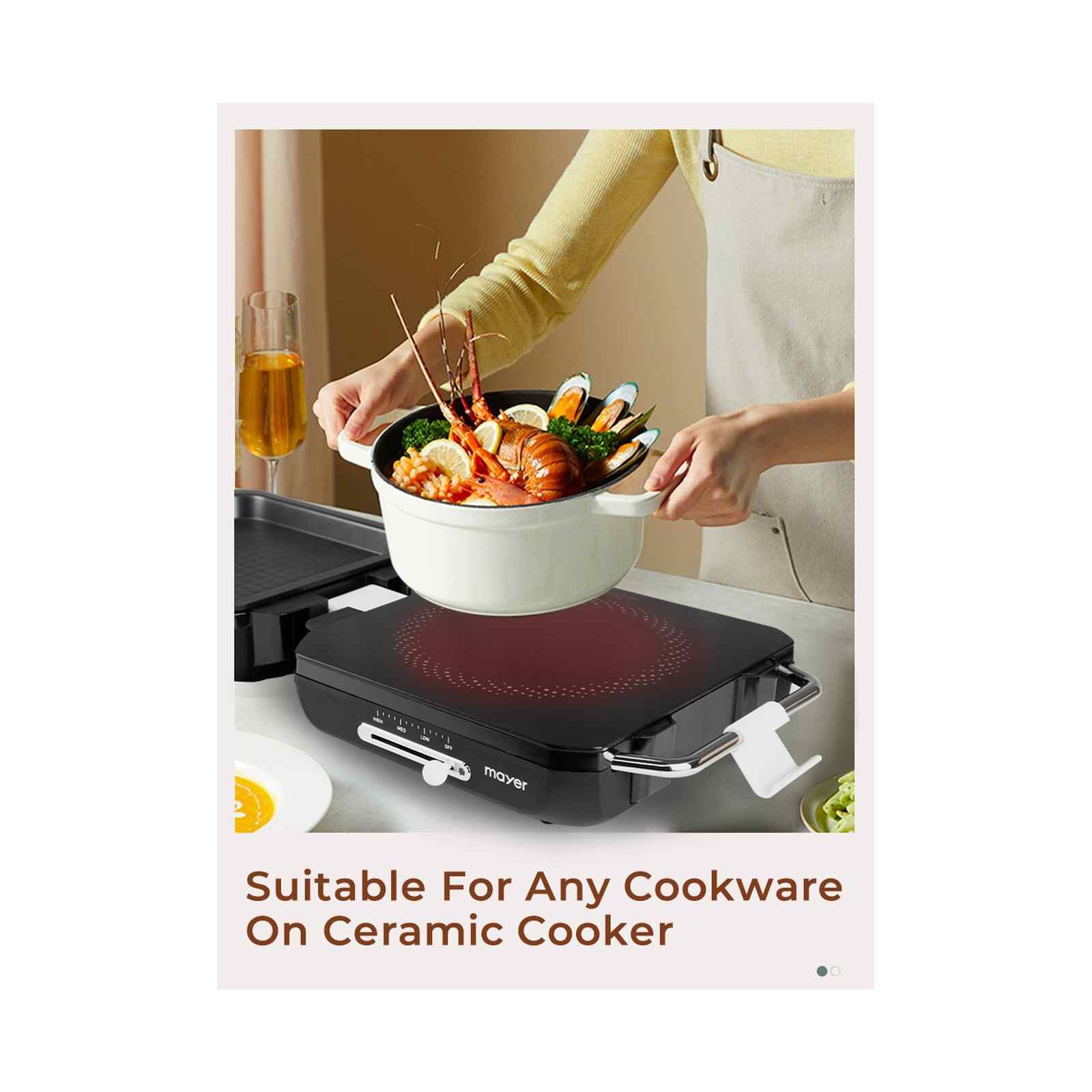 MAYER 2 In 1 Ceramic Multi Cooker MMCCG206BK - Image 4