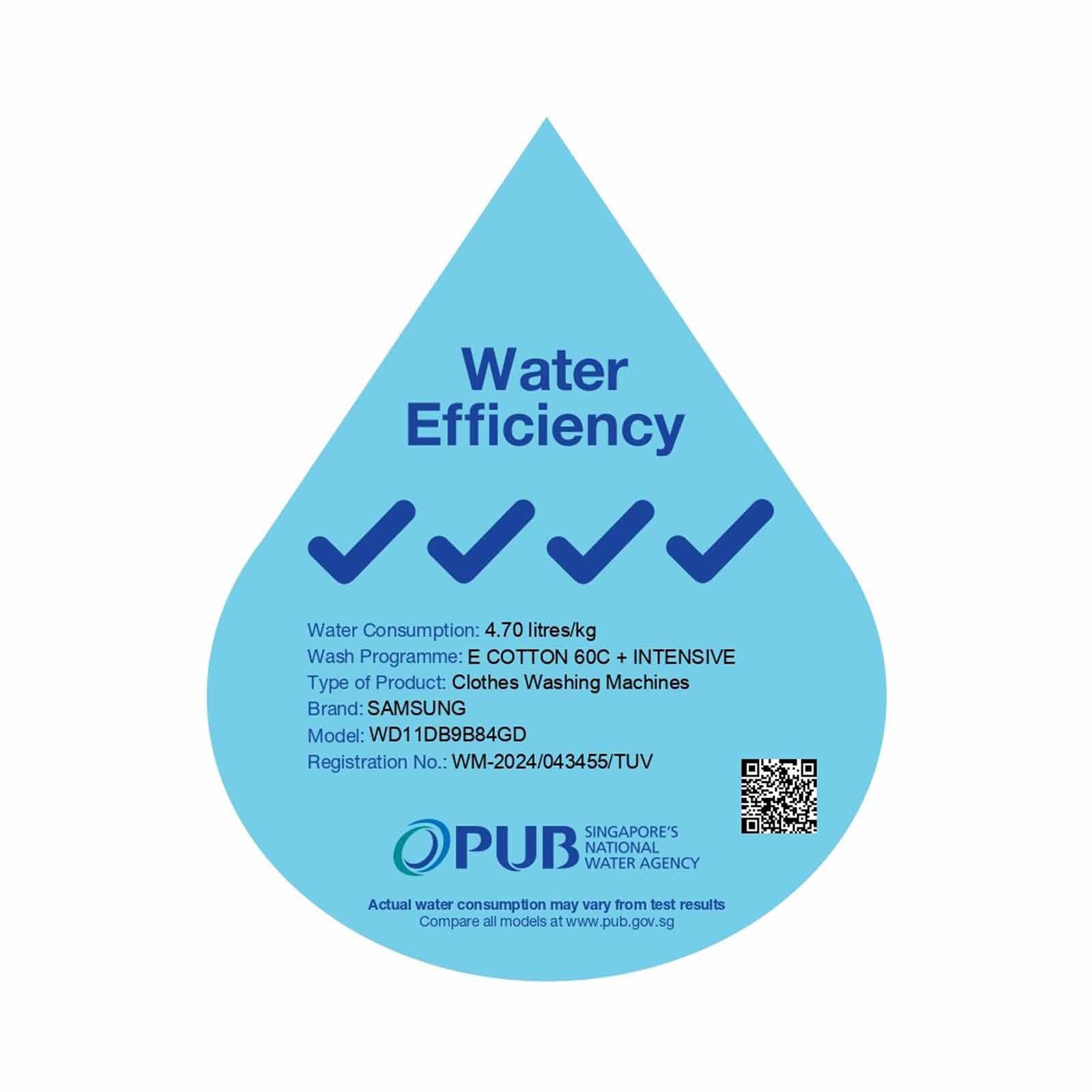 SAMSUNG Bespoke Front Load Washer Dryer (11kg/7kg) WD11DB9B84GDSP - Image 6