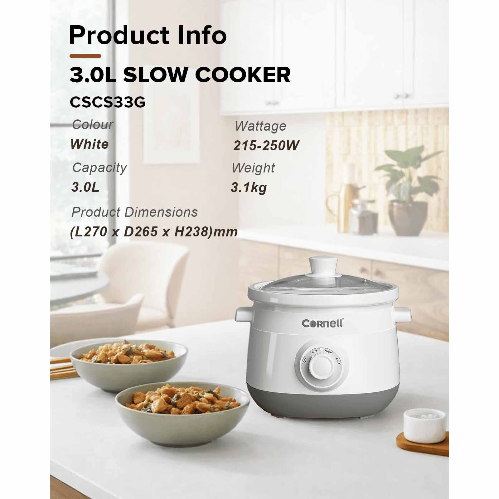CORNELL Slow Cooker (3.0l) CSCS33G - Image 13